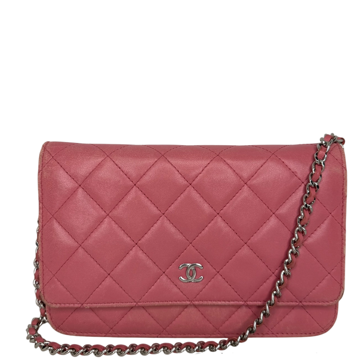 Chanel Wallet on Chain Lammleder Rosa / gut Chanel