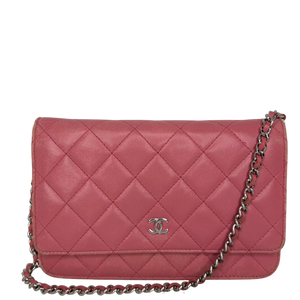 Chanel Wallet on Chain Lammleder Rosa / gut