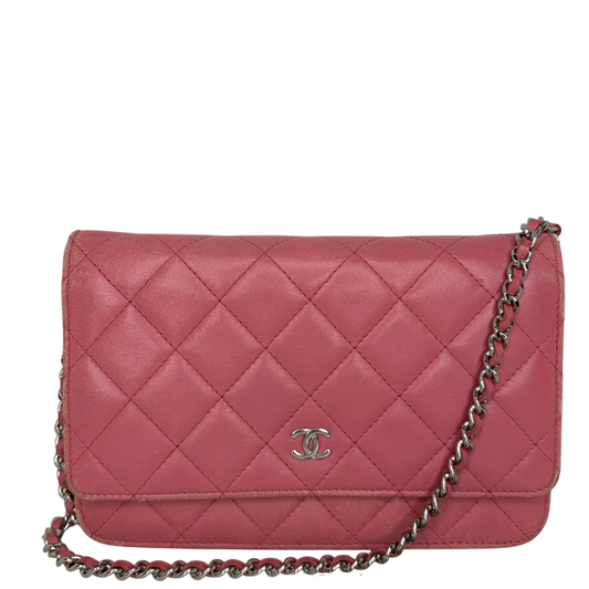 Chanel Wallet on Chain Lammleder Rosa / gut Chanel
