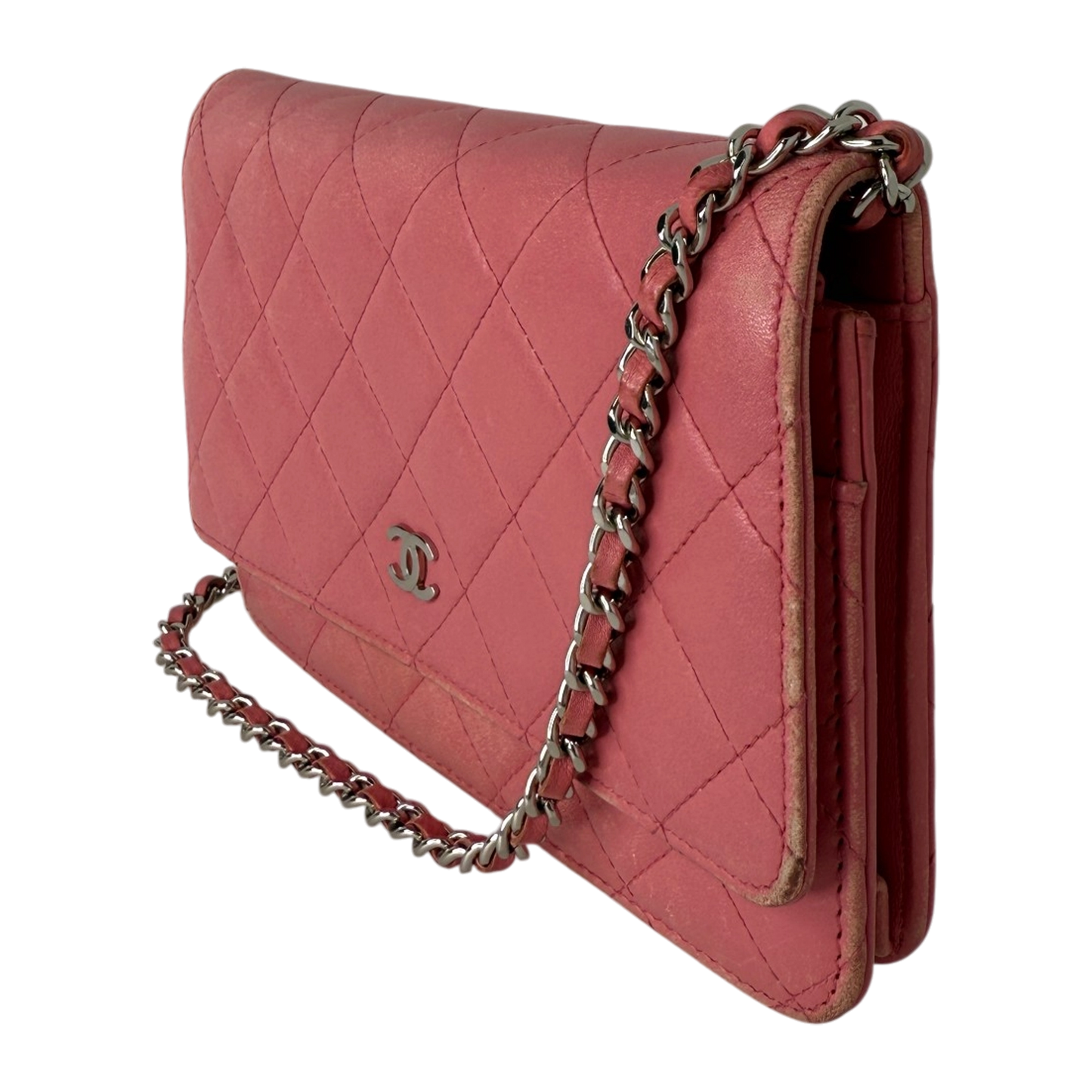 Chanel Wallet on Chain Lammleder Rosa / gut Chanel