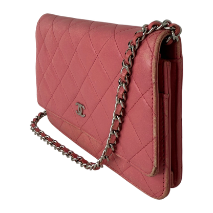 Chanel Wallet on Chain Lammleder Rosa / gut Chanel
