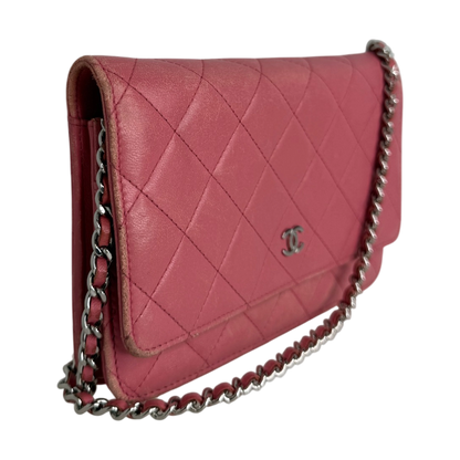 Chanel Wallet on Chain Lammleder Rosa / gut Chanel