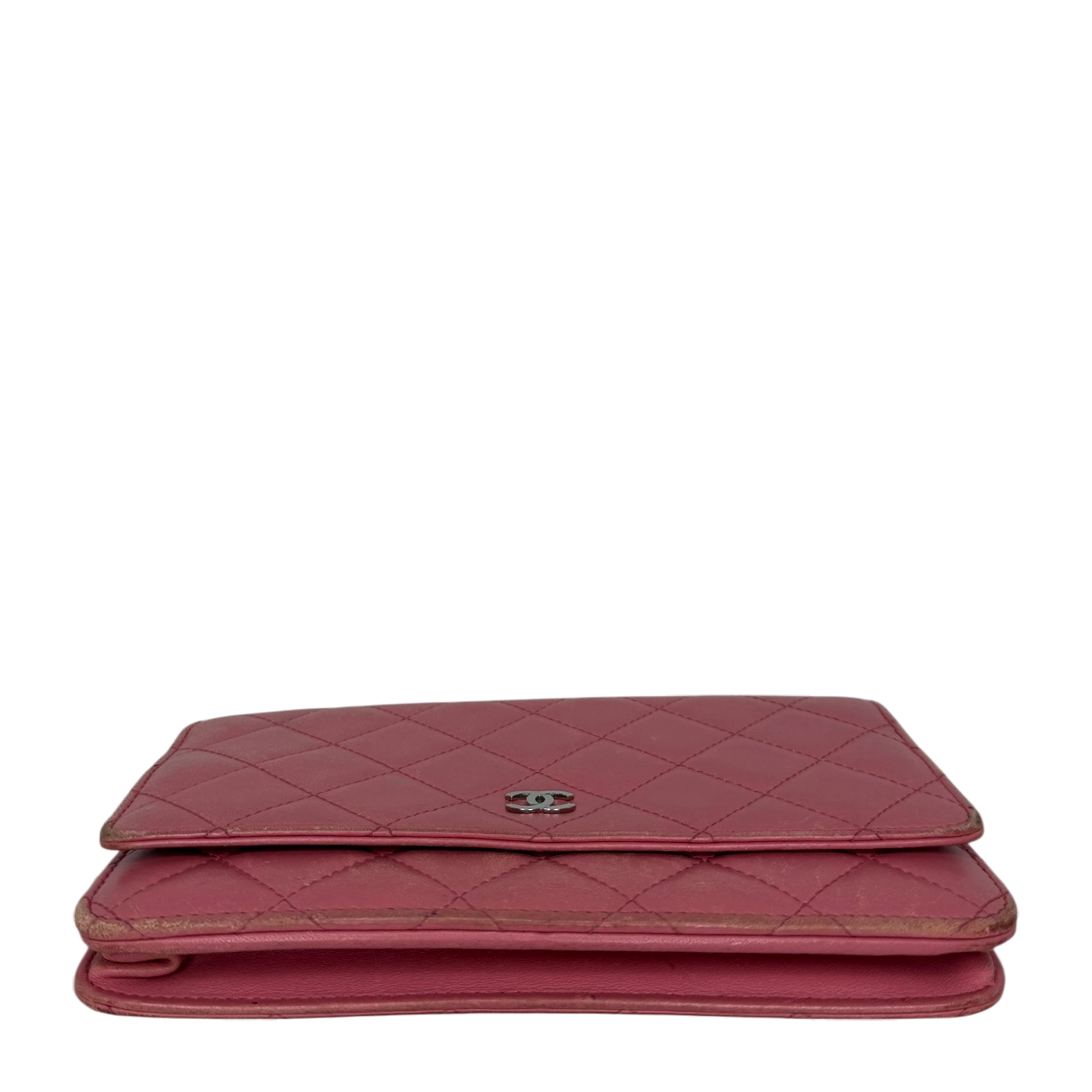 Chanel Wallet on Chain Lammleder Rosa / gut Chanel
