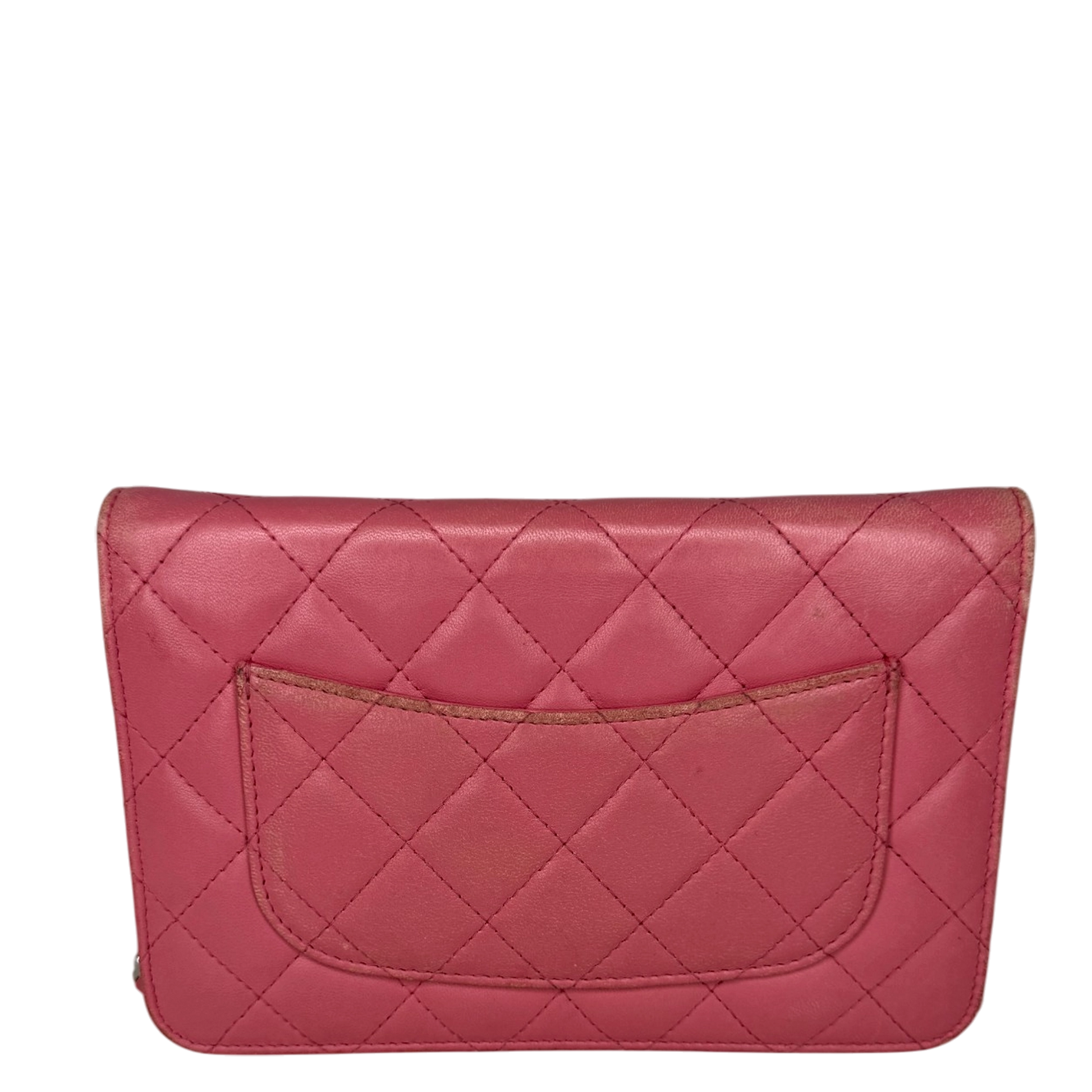 Chanel Wallet on Chain Lammleder Rosa / gut Chanel