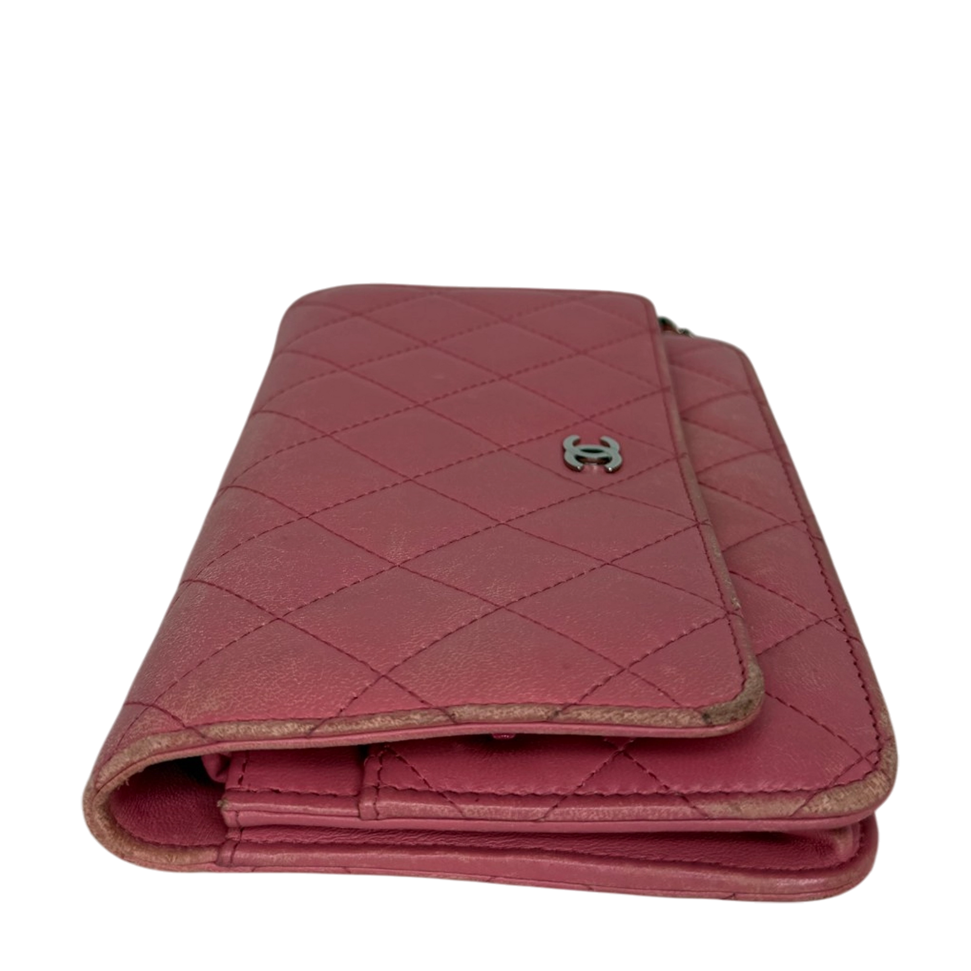 Chanel Wallet on Chain Lammleder Rosa / gut Chanel
