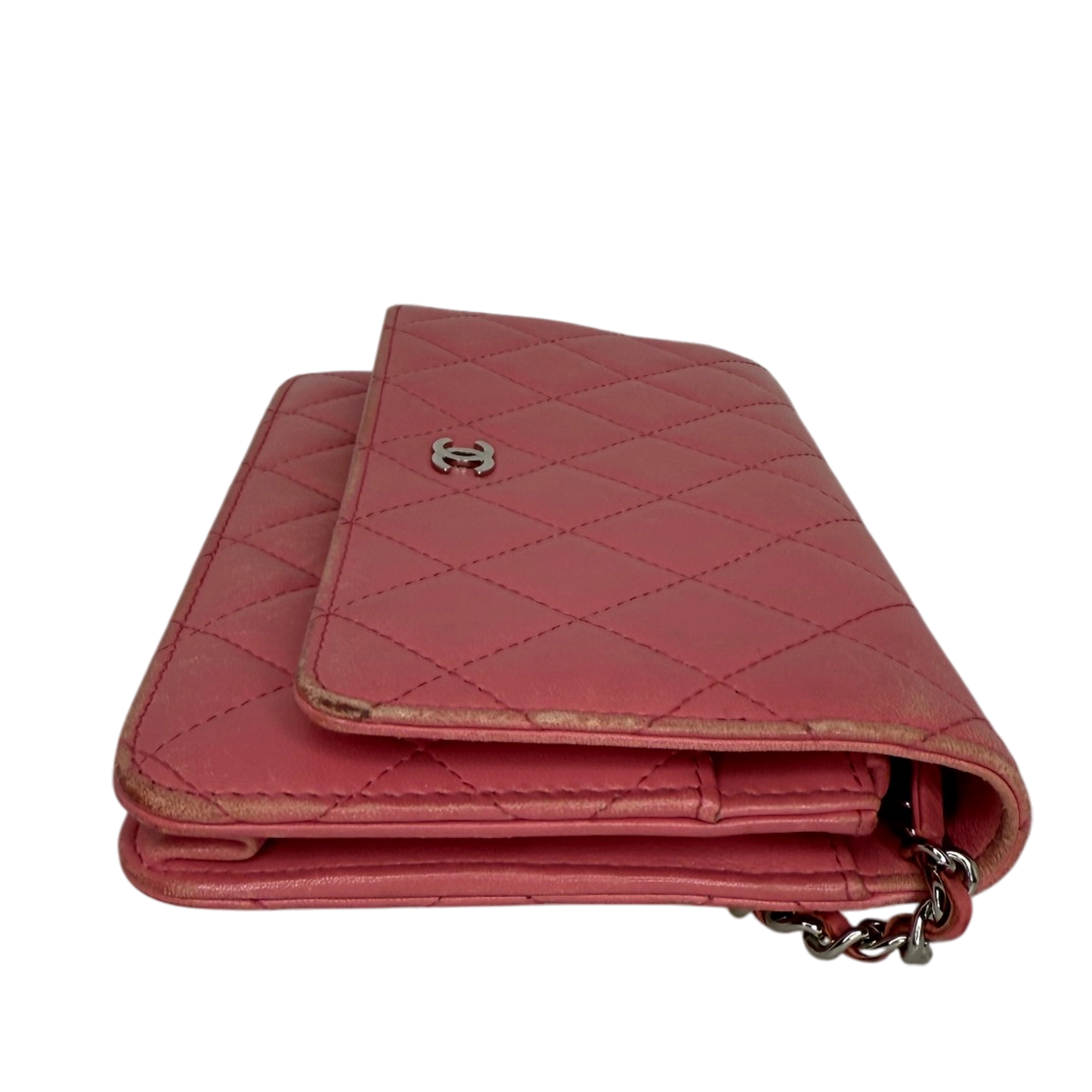 Chanel Wallet on Chain Lammleder Rosa / gut Chanel