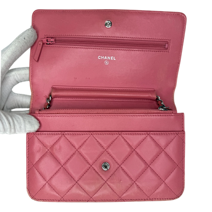Chanel Wallet on Chain Lammleder Rosa / gut Chanel