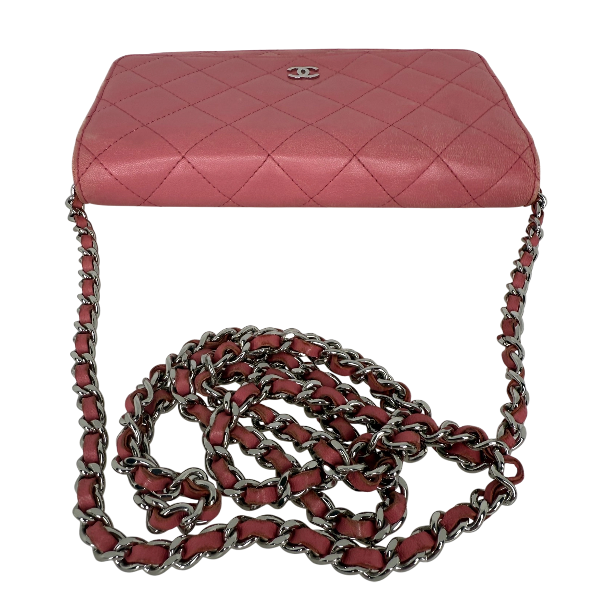 Chanel Wallet on Chain Lammleder Rosa / gut Chanel