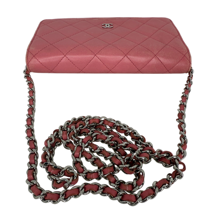 Chanel Wallet on Chain Lammleder Rosa / gut Chanel
