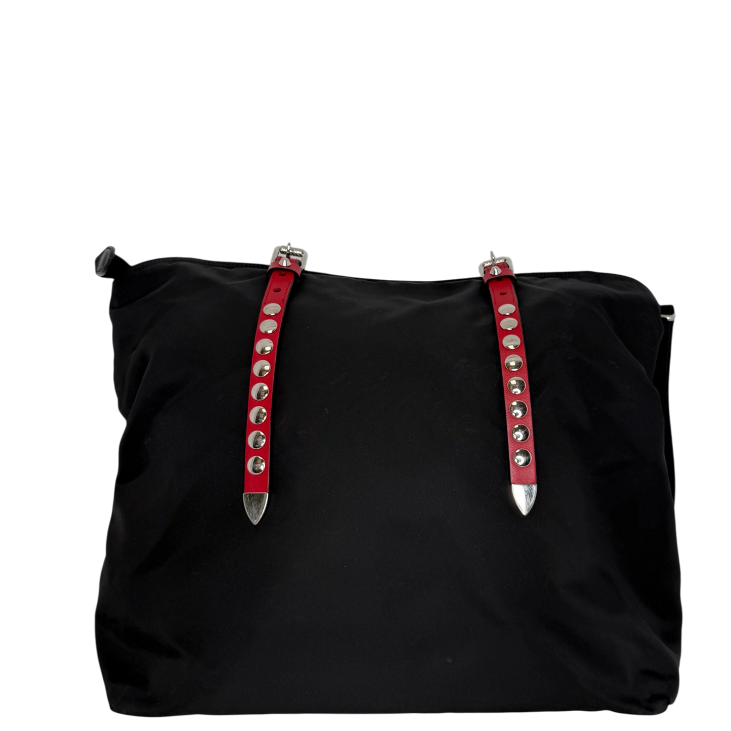 Prada Nylon New Vela Studded Tote Bag schwarz / sehr gut Prada