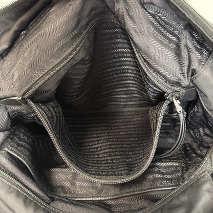 Prada Nylon New Vela Studded Tote Bag schwarz / sehr gut Prada