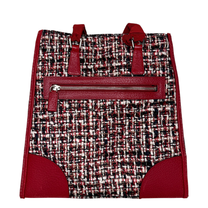 Prada Shopping Tote Bag Tweed/Bouclé rot / sehr gut Echtheitscheck