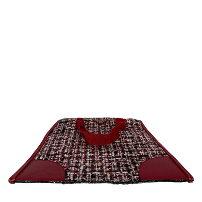 Prada Shopping Tote Bag Tweed/Bouclé rot / sehr gut Echtheitscheck