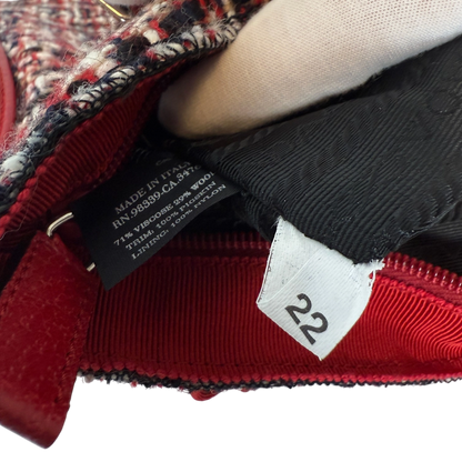 Prada Shopping Tote Bag Tweed/Bouclé rot / sehr gut Echtheitscheck