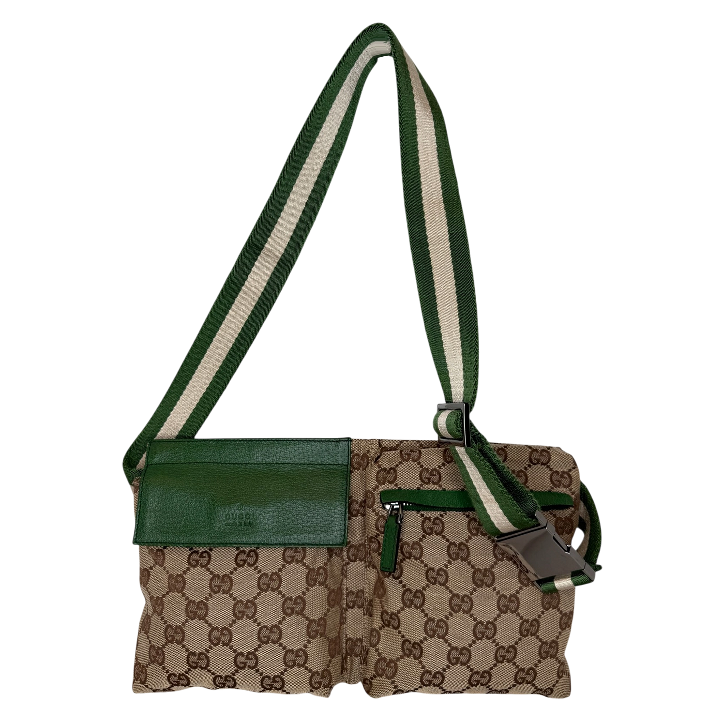 Gucci GG Canvas Belt Bag grün / beige / sehr gut Gucci