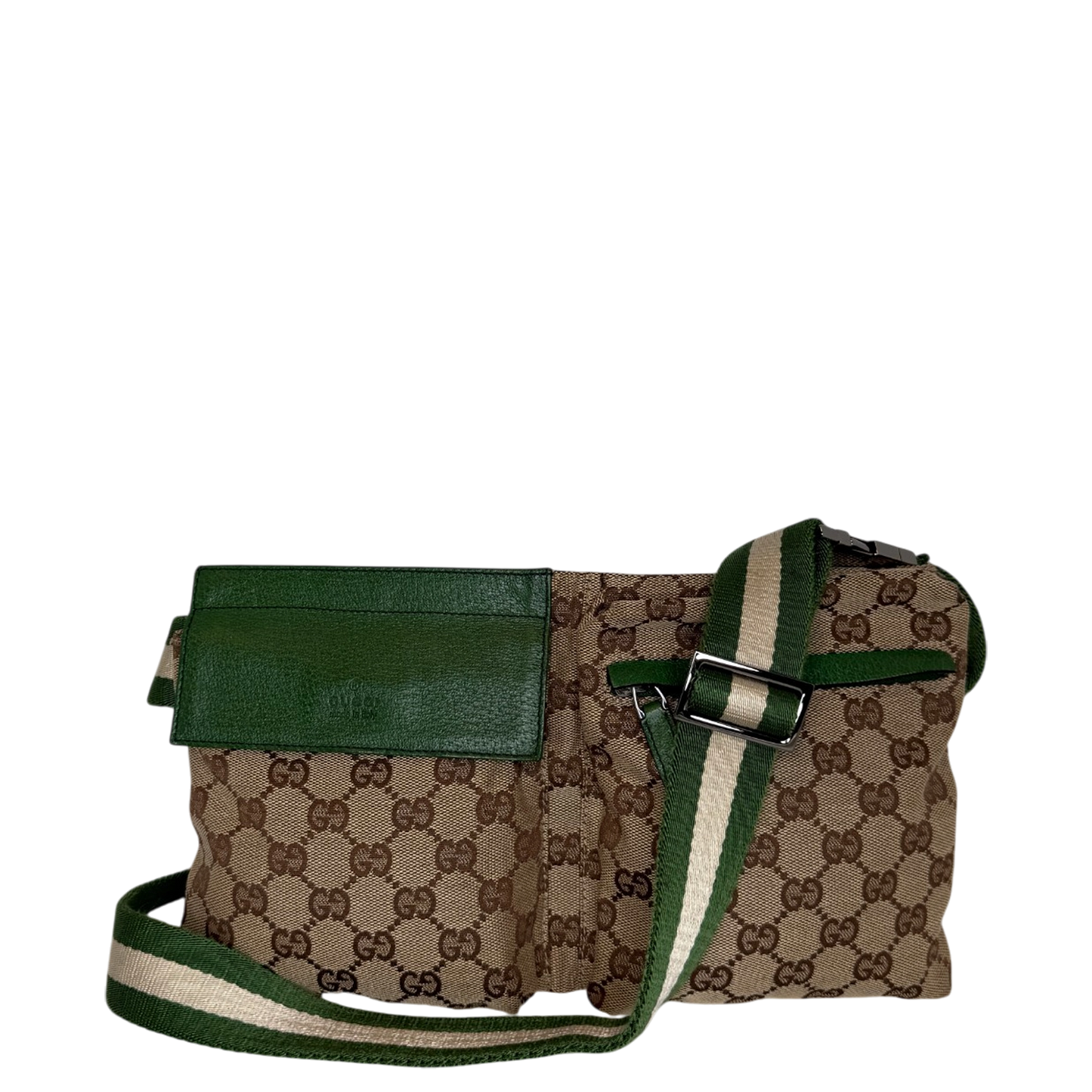 Gucci GG Canvas Belt Bag grün / beige / sehr gut Gucci