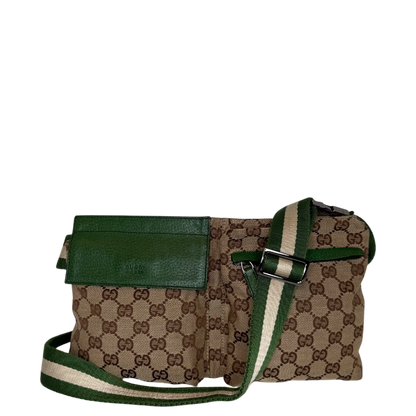 Gucci GG Canvas Belt Bag grün / beige / sehr gut Gucci