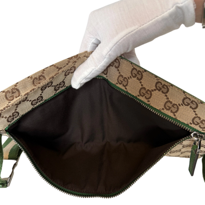 Gucci GG Canvas Belt Bag grün / beige / sehr gut Gucci