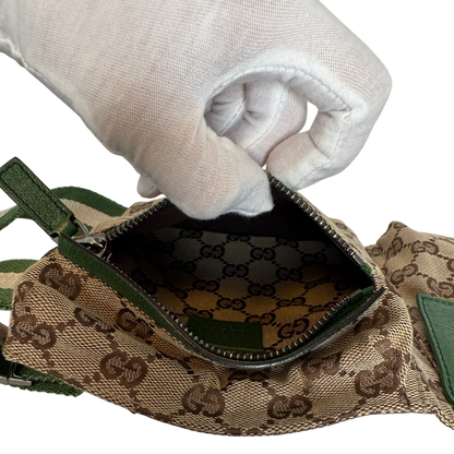 Gucci GG Canvas Belt Bag grün / beige / sehr gut Gucci