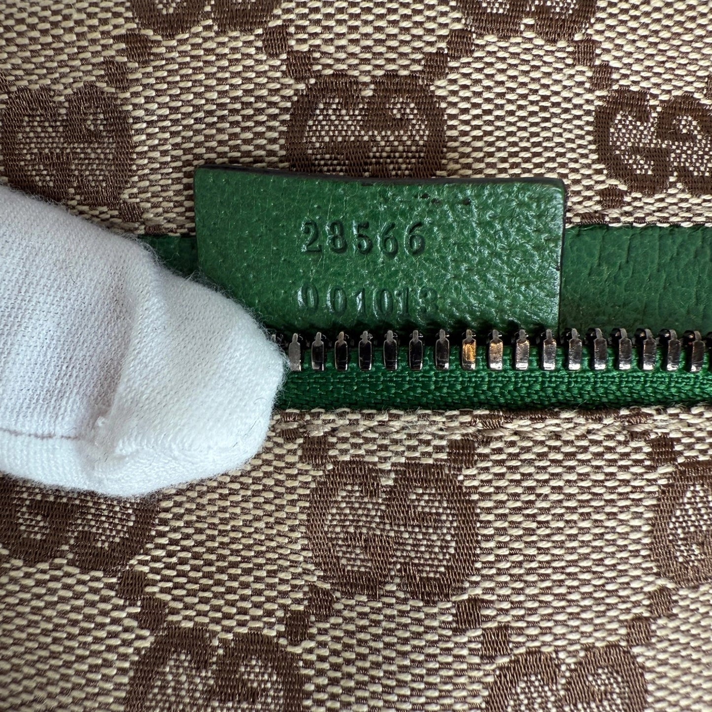 Gucci GG Canvas Belt Bag grün / beige / sehr gut Gucci
