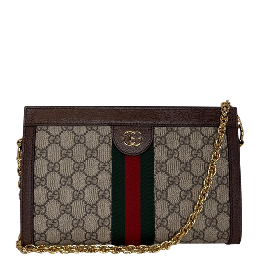 Gucci GG Supreme Monogram Web Small Ophidia braun / neuwertig Gucci