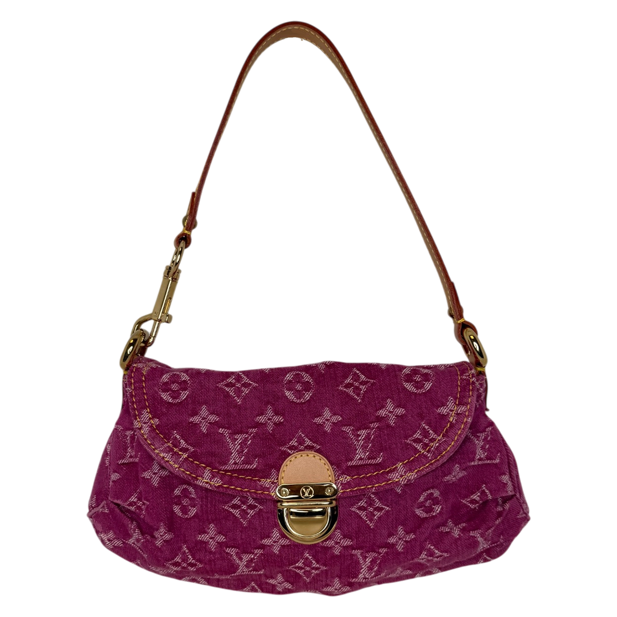 Louis Vuitton Mini Pleaty Monogram Denim Fuchsia Fullset / sehr gut Louis Vuitton