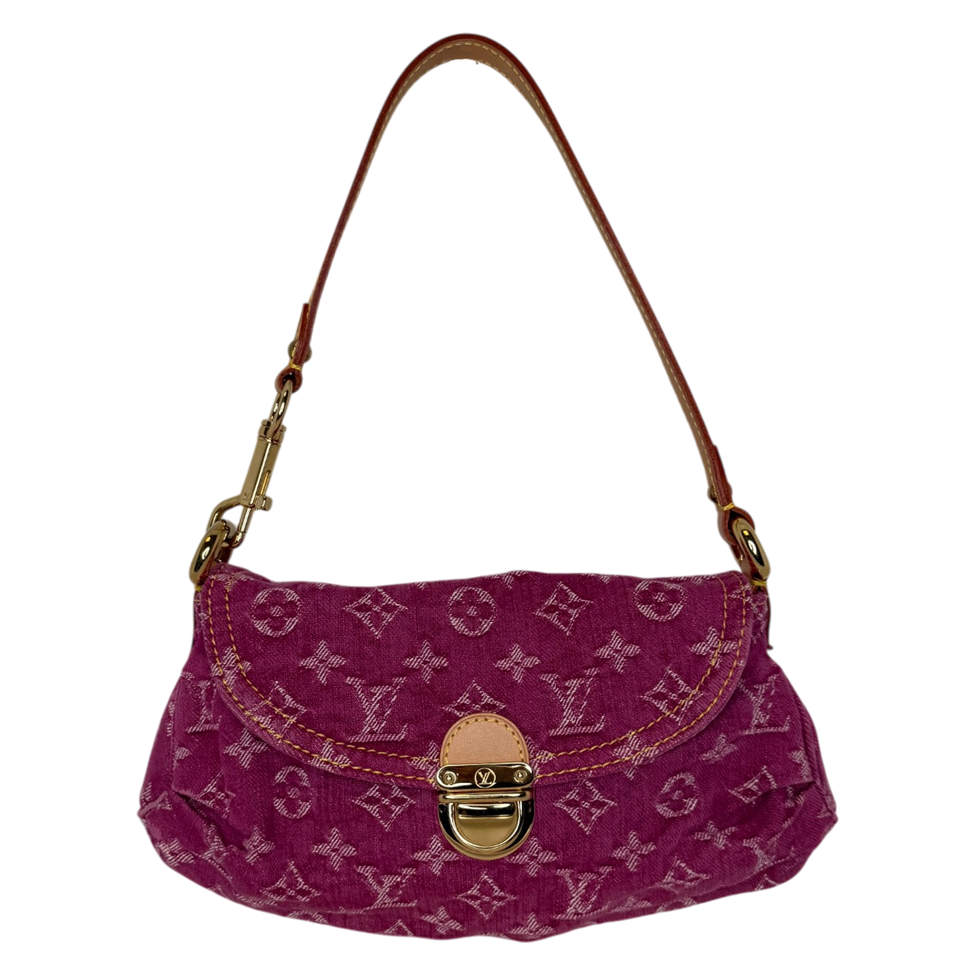 Louis Vuitton Mini Pleaty Monogram Denim Fuchsia Fullset / sehr gut Louis Vuitton