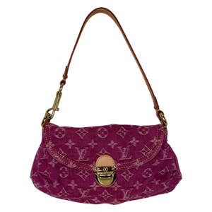 Louis Vuitton Mini Pleaty Monogram Denim Fuchsia Fullset / sehr gut
