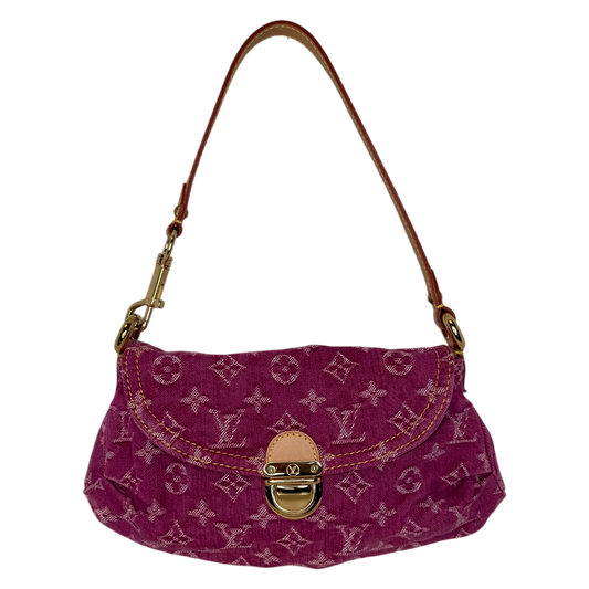 Louis Vuitton Mini Pleaty Monogram Denim Fuchsia Fullset / sehr gut Louis Vuitton