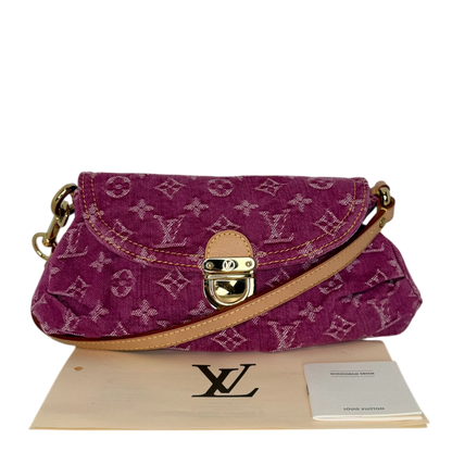 Louis Vuitton Mini Pleaty Monogram Denim Fuchsia Fullset / sehr gut Louis Vuitton