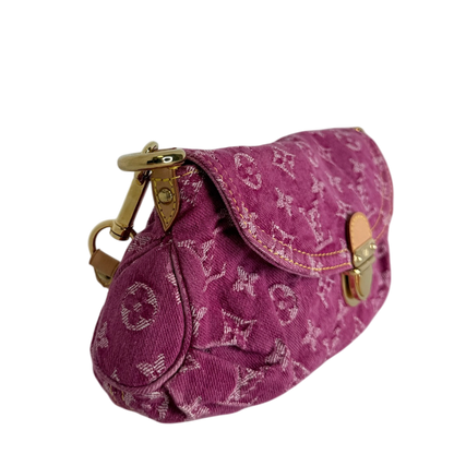 Louis Vuitton Mini Pleaty Monogram Denim Fuchsia Fullset / sehr gut Louis Vuitton