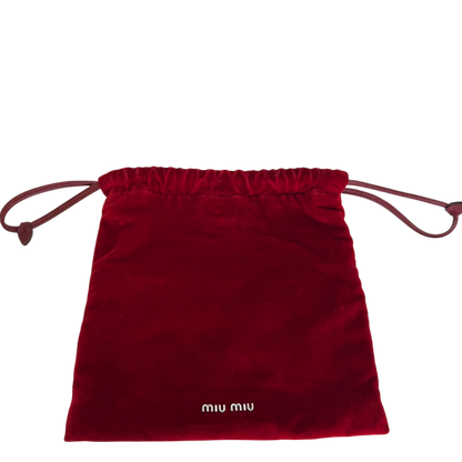 MIU MIU Crystal-Embellished Velvet Clutch on Chain  rot / neuwertig MIU MIU