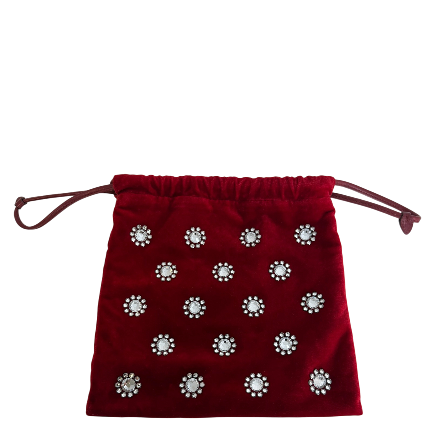 MIU MIU Crystal-Embellished Velvet Clutch on Chain  rot / neuwertig MIU MIU