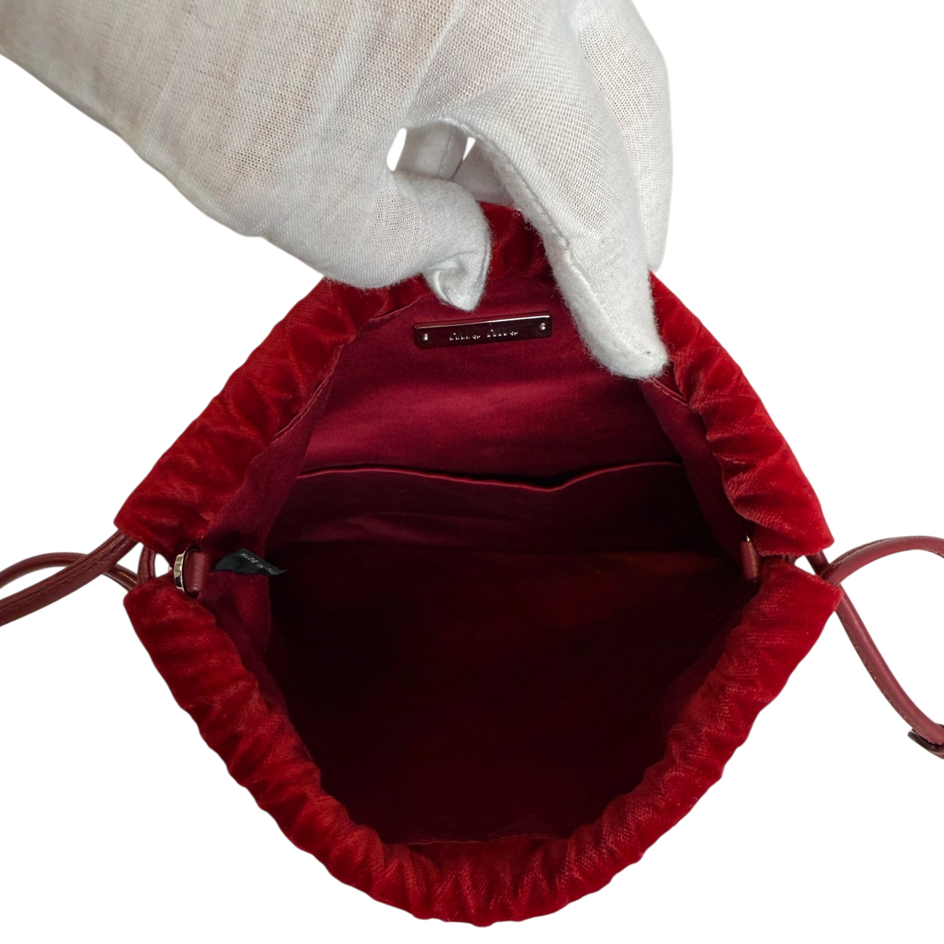 MIU MIU Crystal-Embellished Velvet Clutch on Chain  rot / neuwertig MIU MIU