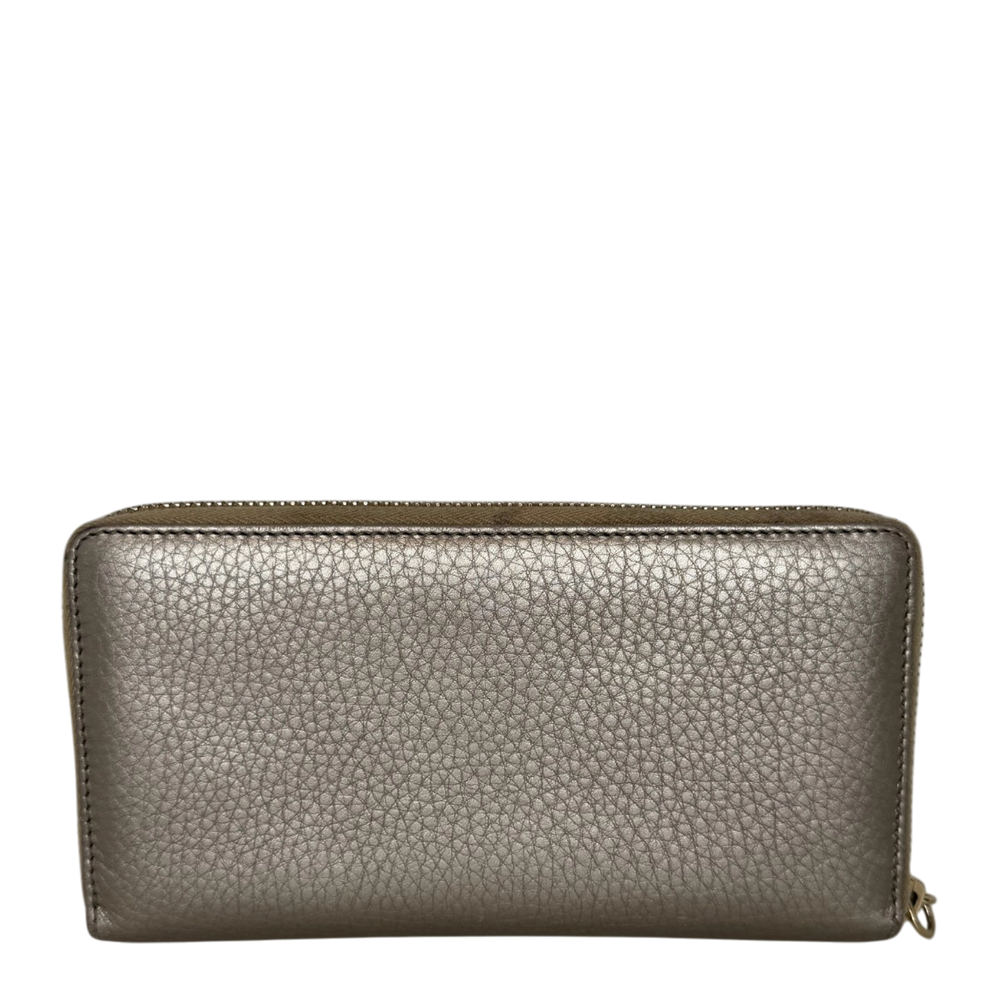 Gucci Metallic Beige Leather Soho Zip Around Wallet gold / gut Gucci