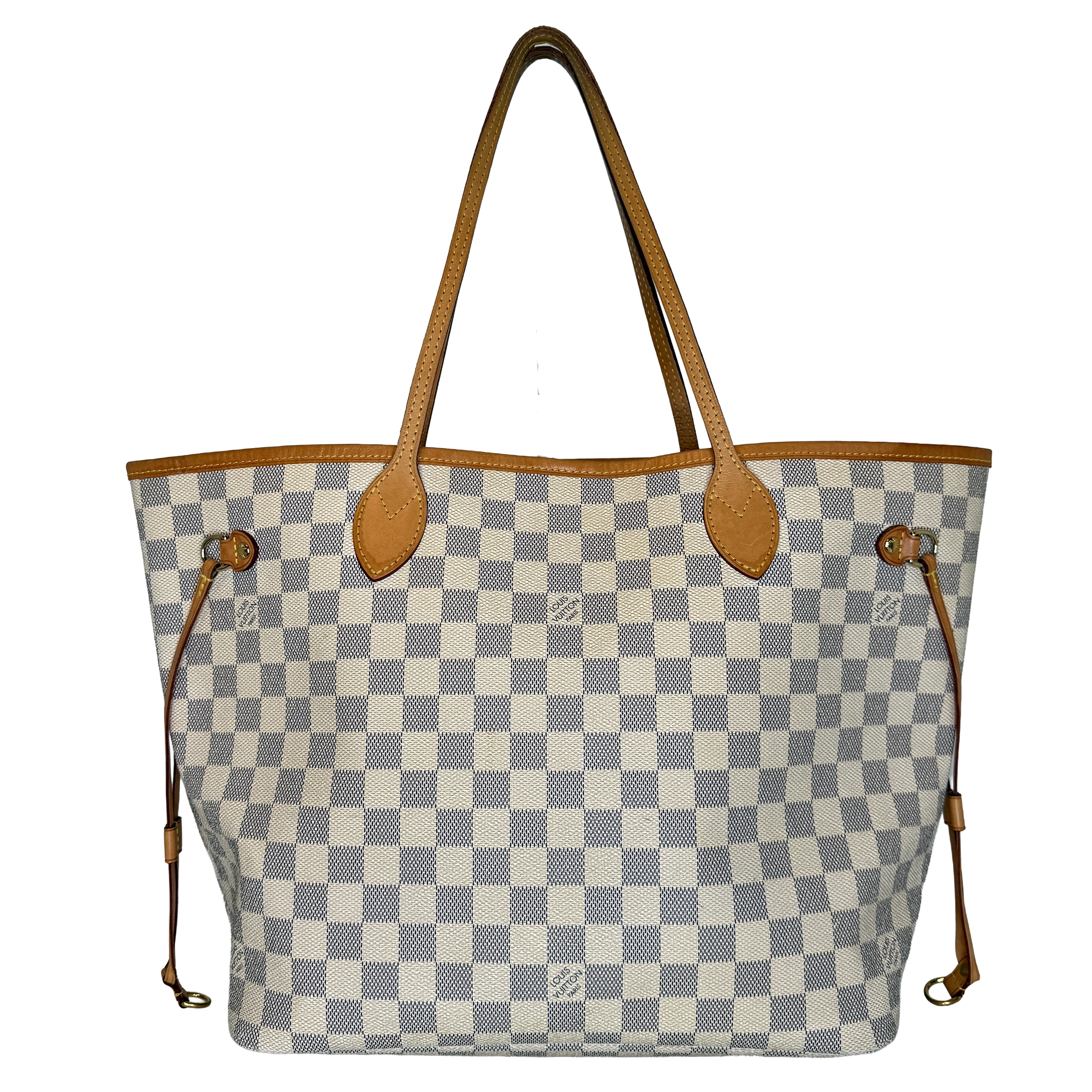 Louis Vuitton Neverfull MM Damier Azur Canvas Beige Fullset / gut Louis Vuitton