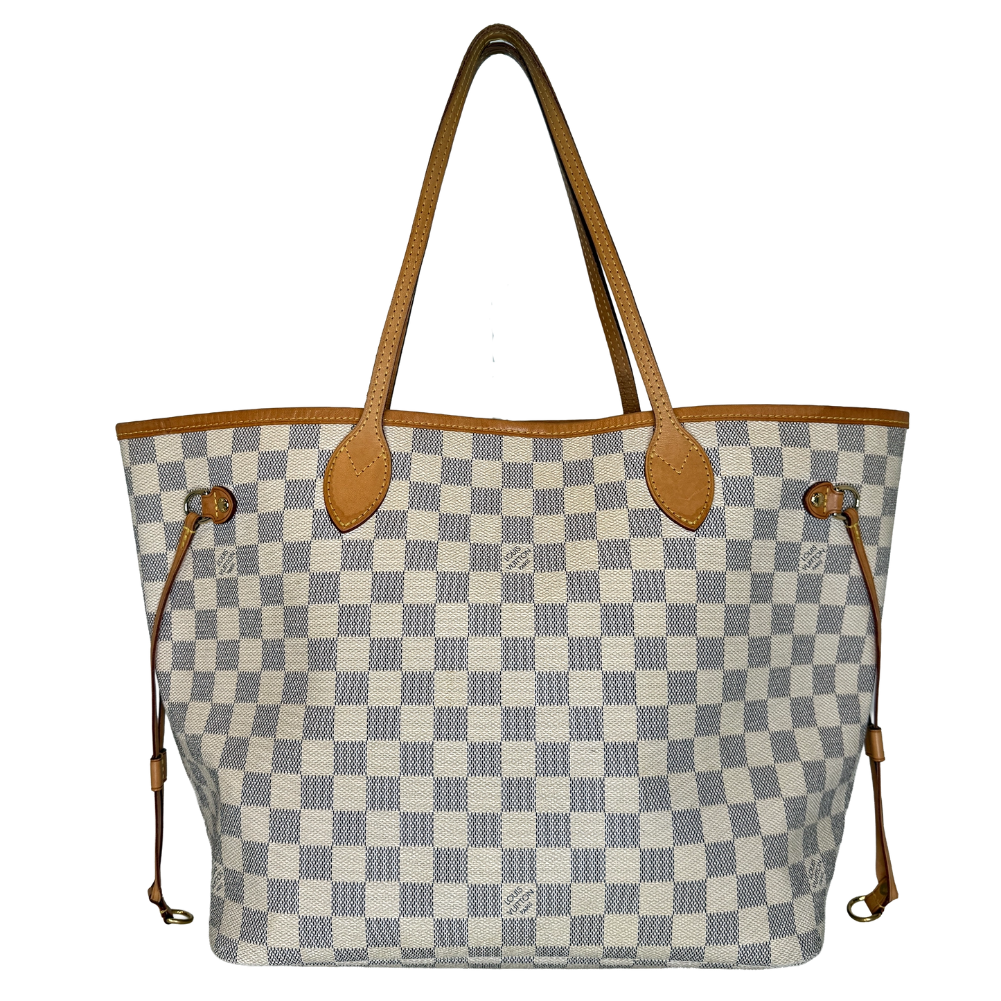 Louis Vuitton Neverfull MM Damier Azur Canvas Beige Fullset / gut Louis Vuitton