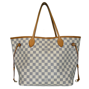 Louis Vuitton Neverfull MM Damier Azur Canvas Beige Fullset / gut