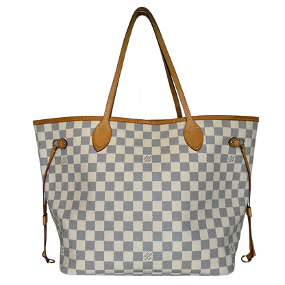 Louis Vuitton Neverfull MM Damier Azur Canvas Beige Fullset / gut Louis Vuitton