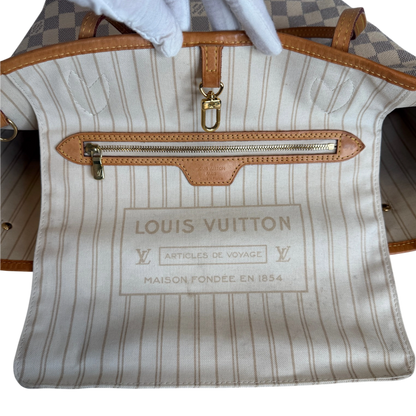 Louis Vuitton Neverfull MM Damier Azur Canvas Beige / gut Louis Vuitton