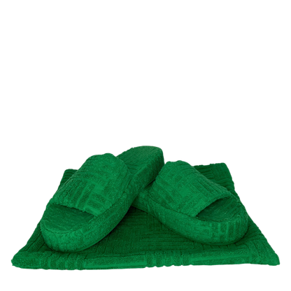 Bottega Veneta Sandalen Resort Sponge grün Größe 39 / neuwertig Echtheitscheck