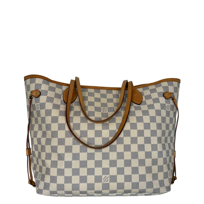 Louis Vuitton Neverfull MM Damier Azur Canvas Beige Fullset / gut Louis Vuitton