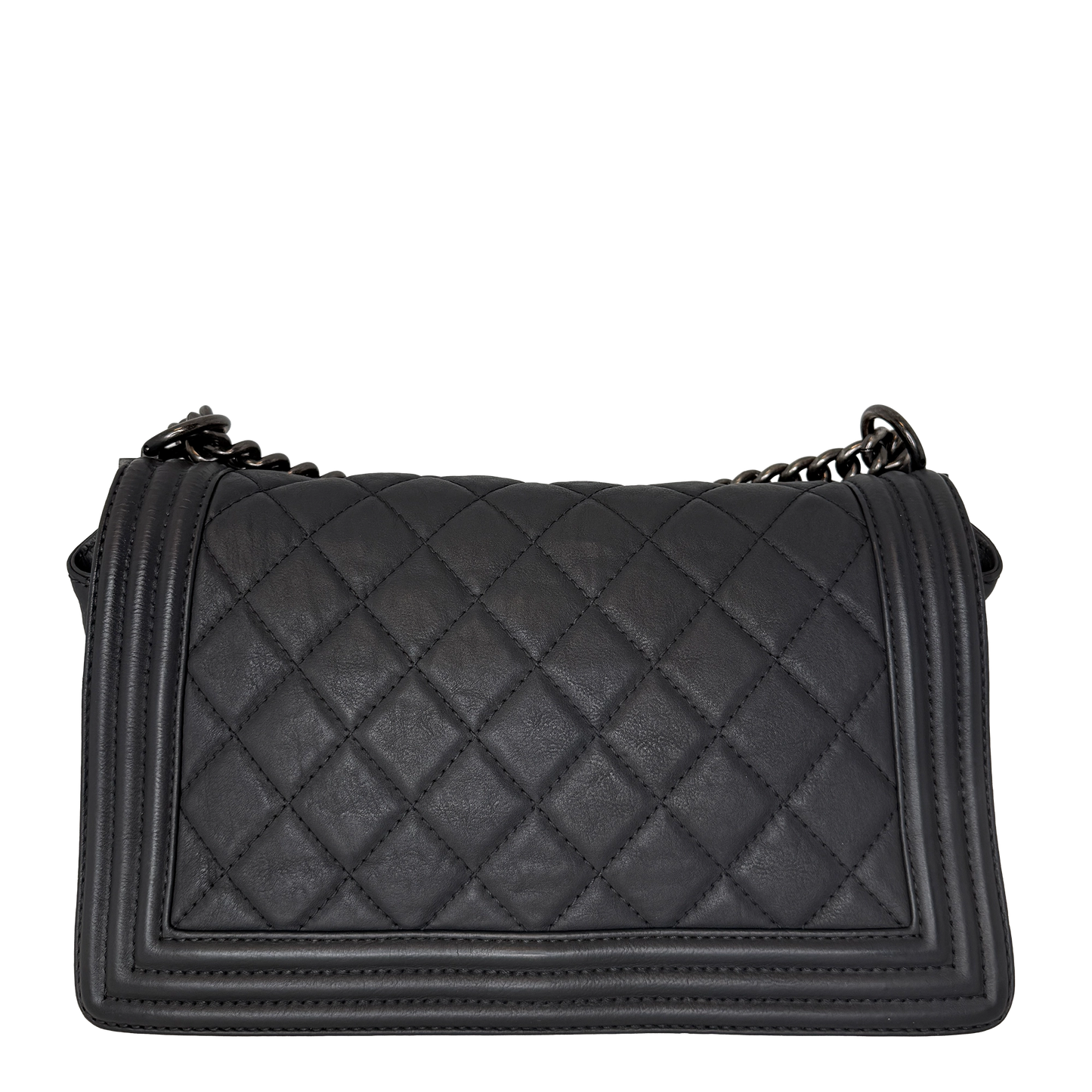 Chanel Paris-Dallas  Boy Flap Lammleder dunkelgrau / sehr gut Chanel