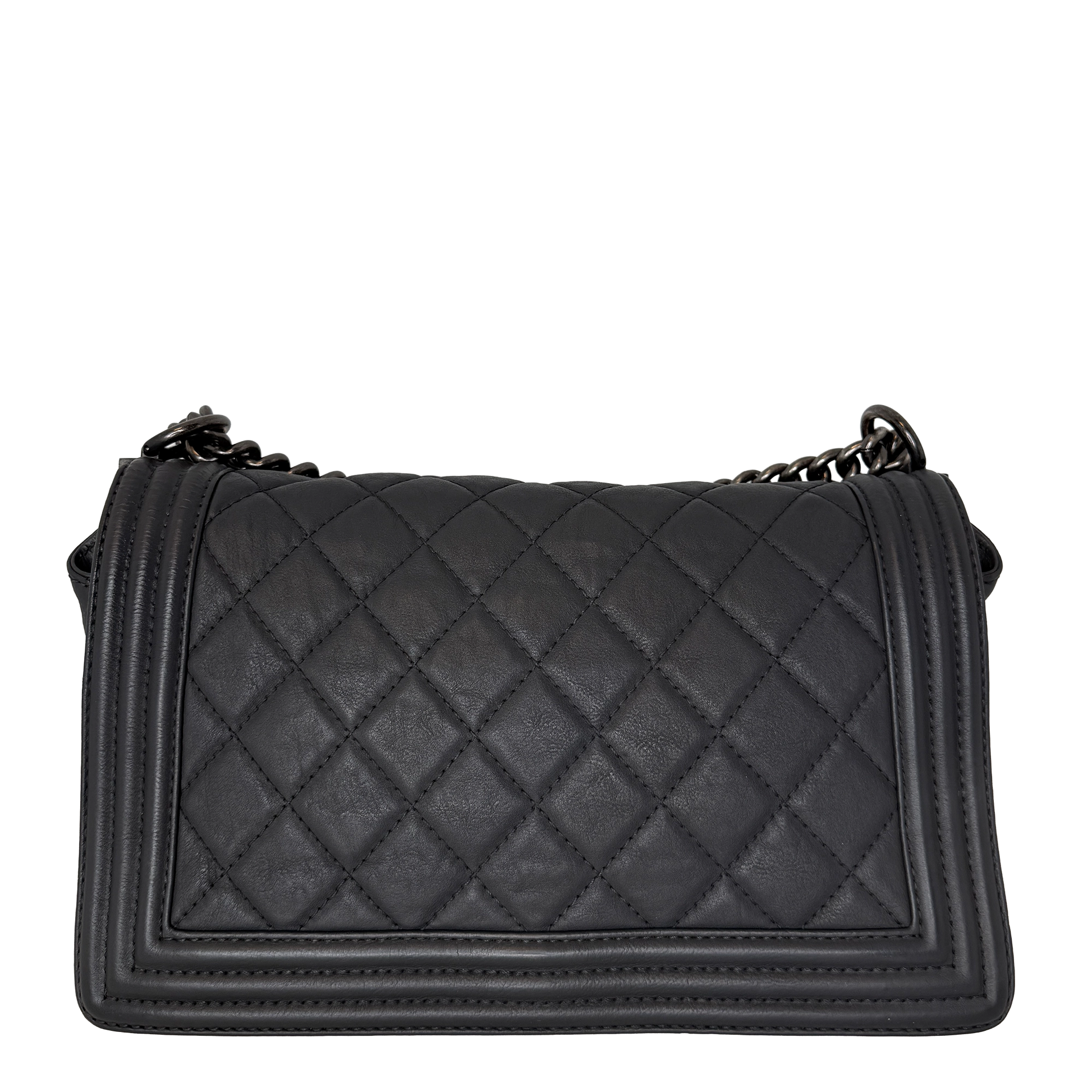 Chanel Paris-Dallas  Boy Flap Lammleder dunkelgrau / sehr gut Chanel