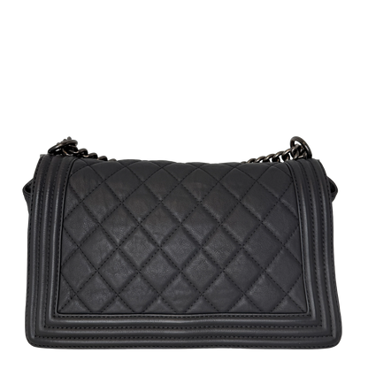 Chanel Paris-Dallas  Boy Flap Lammleder dunkelgrau / sehr gut Chanel