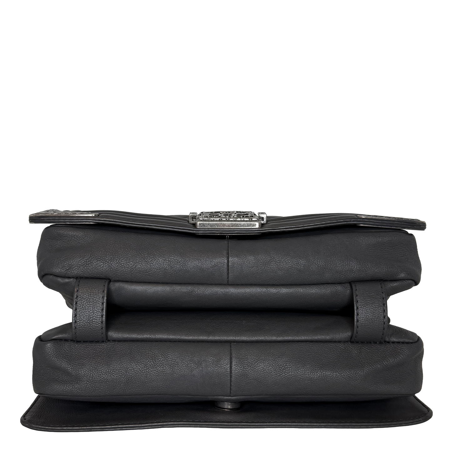Chanel Paris-Dallas  Boy Flap Lammleder dunkelgrau / sehr gut Chanel