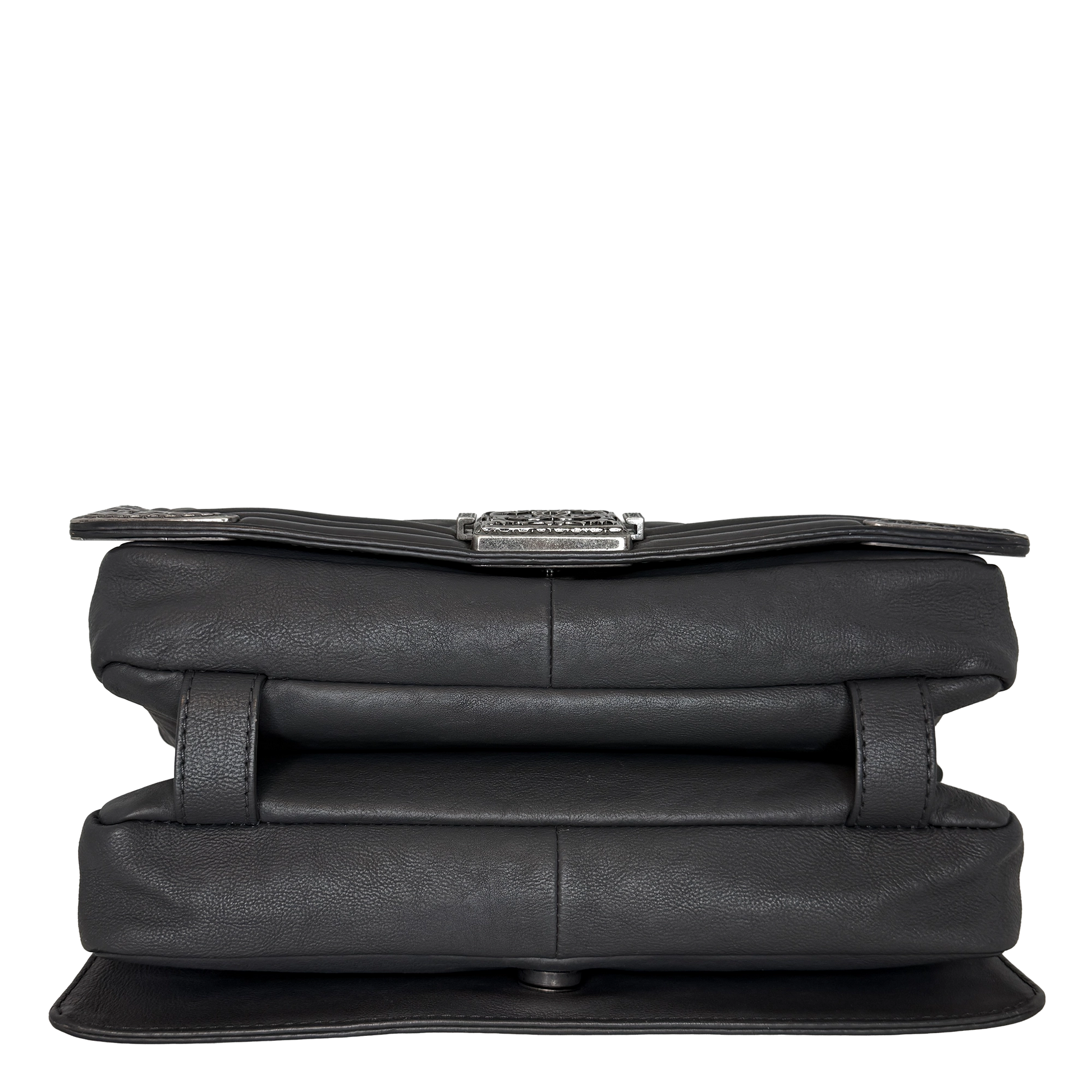 Chanel Paris-Dallas  Boy Flap Lammleder dunkelgrau / sehr gut Chanel