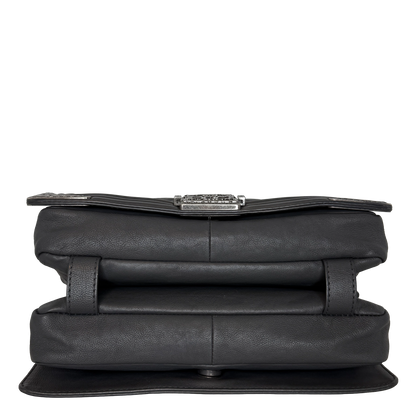 Chanel Paris-Dallas  Boy Flap Lammleder dunkelgrau / sehr gut Chanel