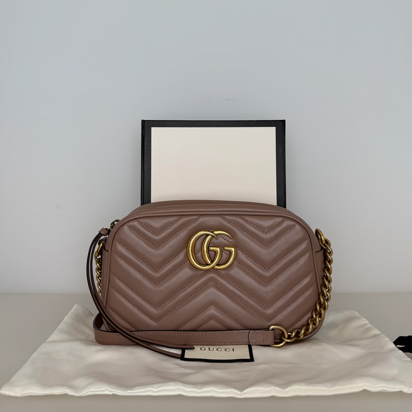 Gucci GG Marmont Small Chain Shoulder Bag Rosa / neuwertig Gucci