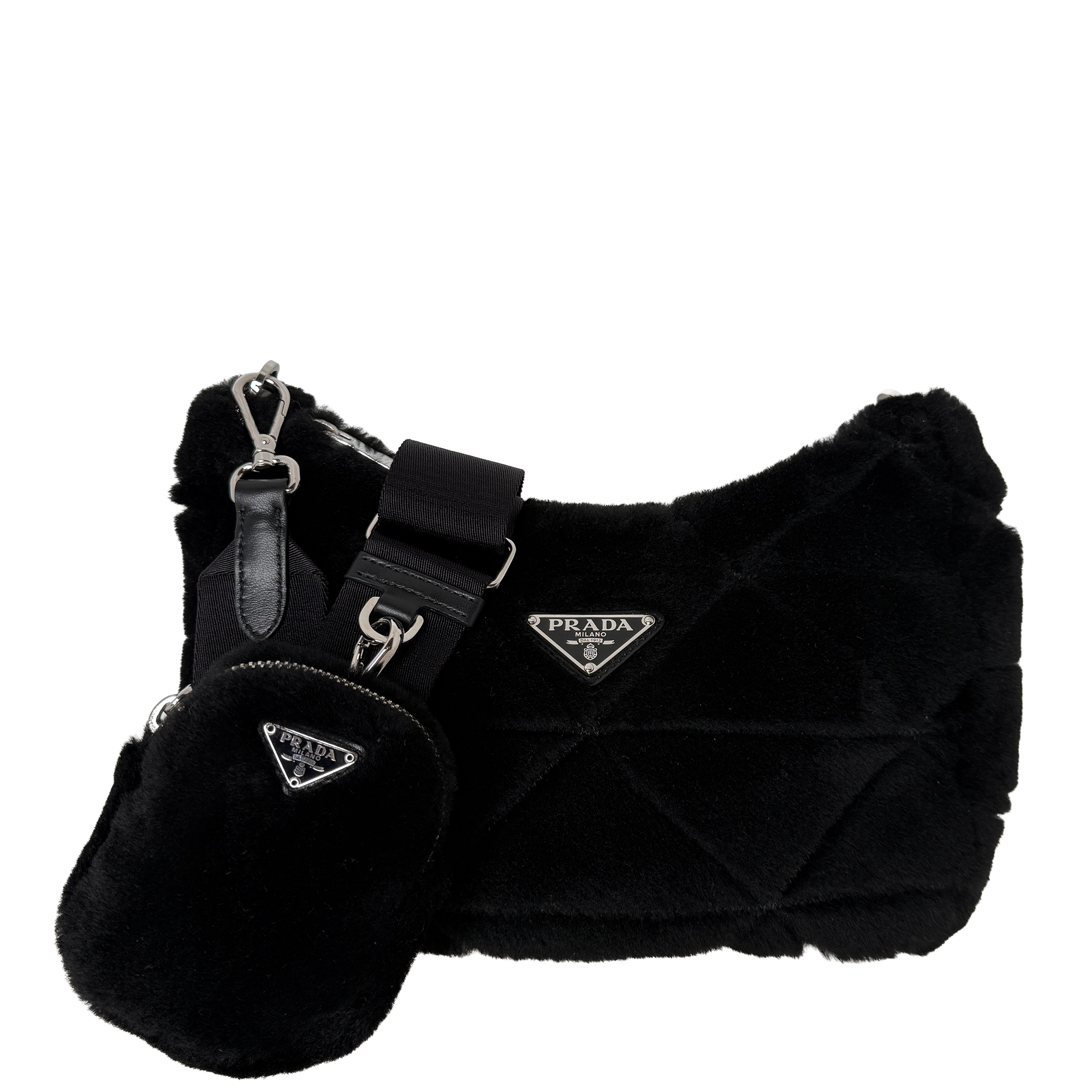 Prada Re-Edition 2005 Shoulder Bag Quilted Shearling Small / neuwertig Prada